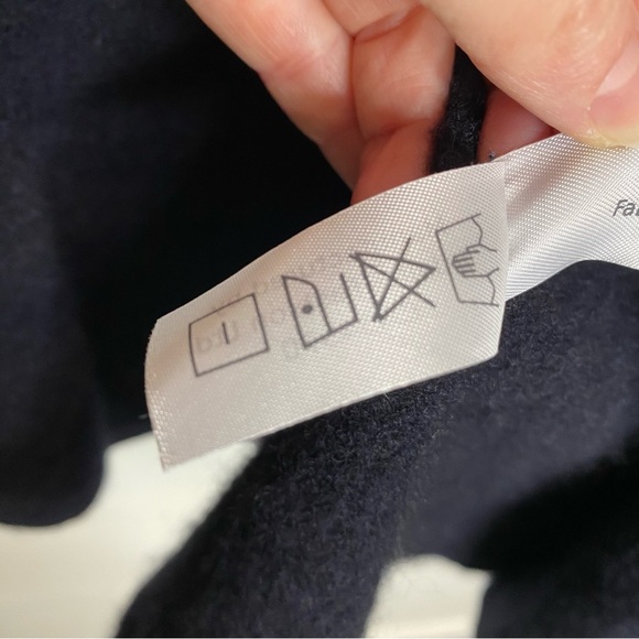 Erdaine Knitwear Open Front Wool Sweater Navy S - Picture 5 of 6